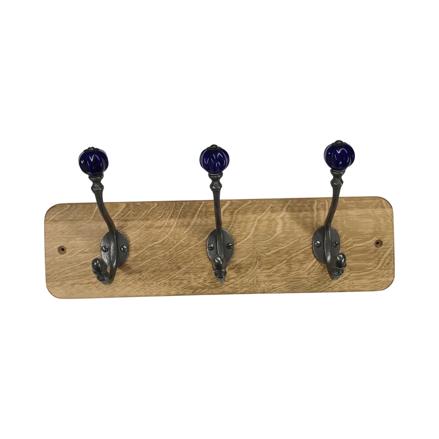 Dark Blue - Oak Backed Mounted Coat Rack