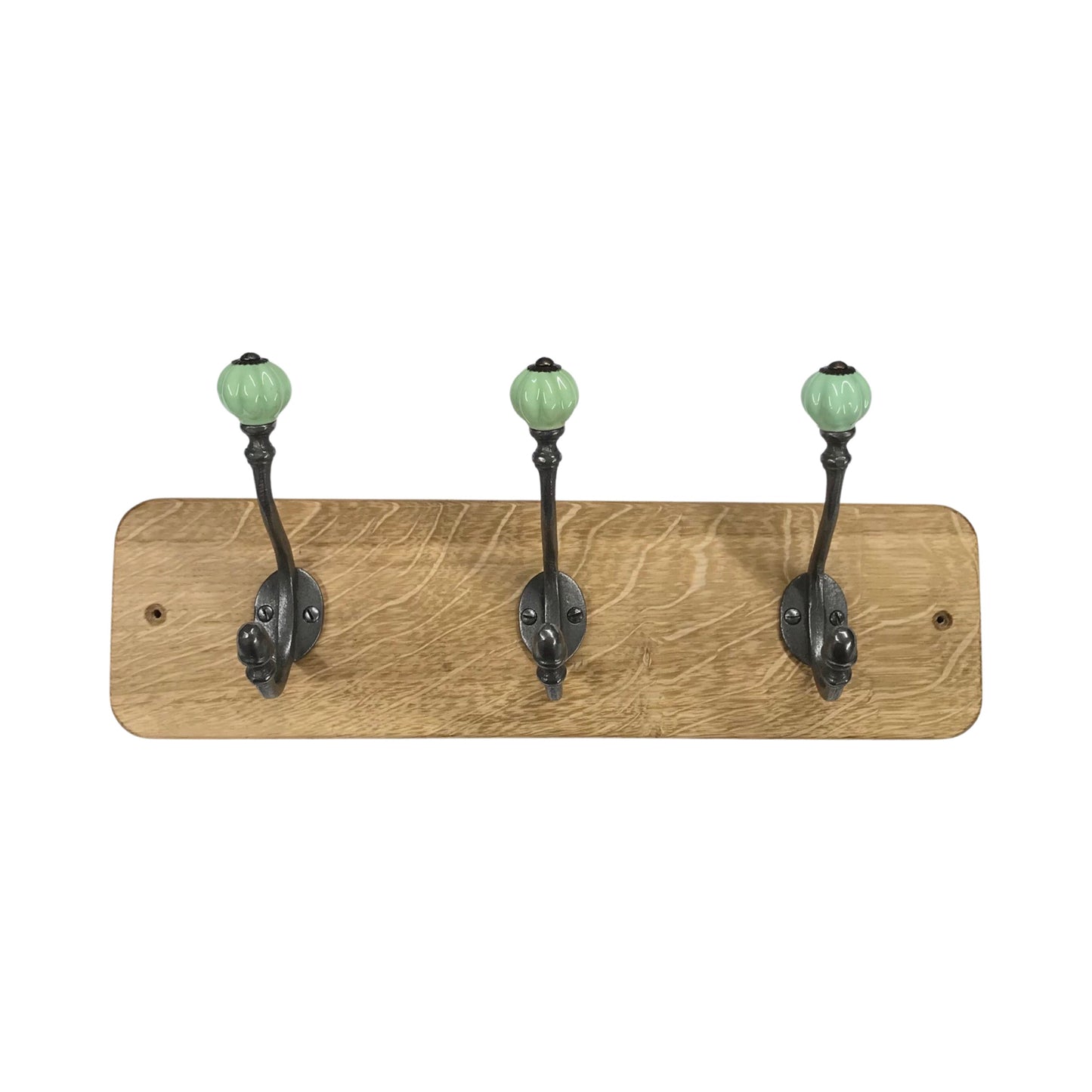 Spring Green - Oak Backed Mounted Coat Rack