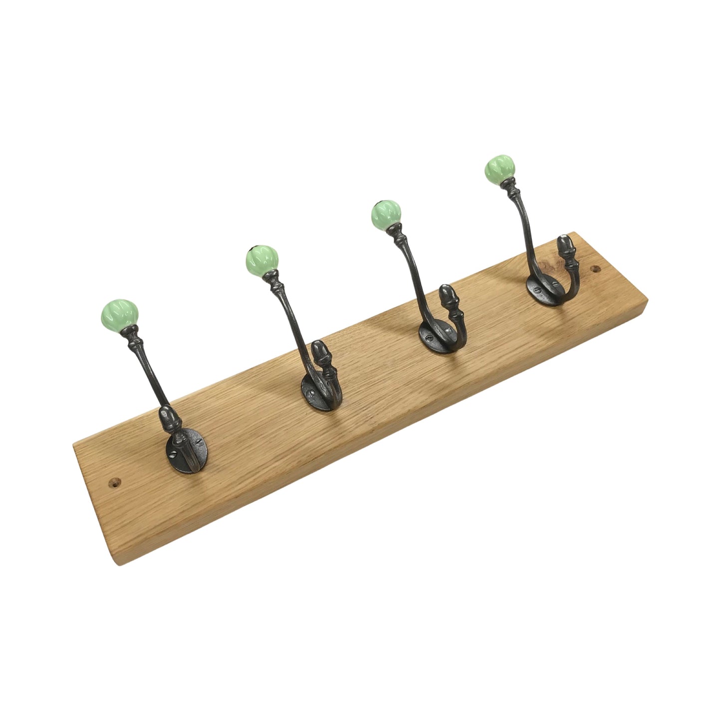Spring Green - Oak Backed Mounted Coat Rack