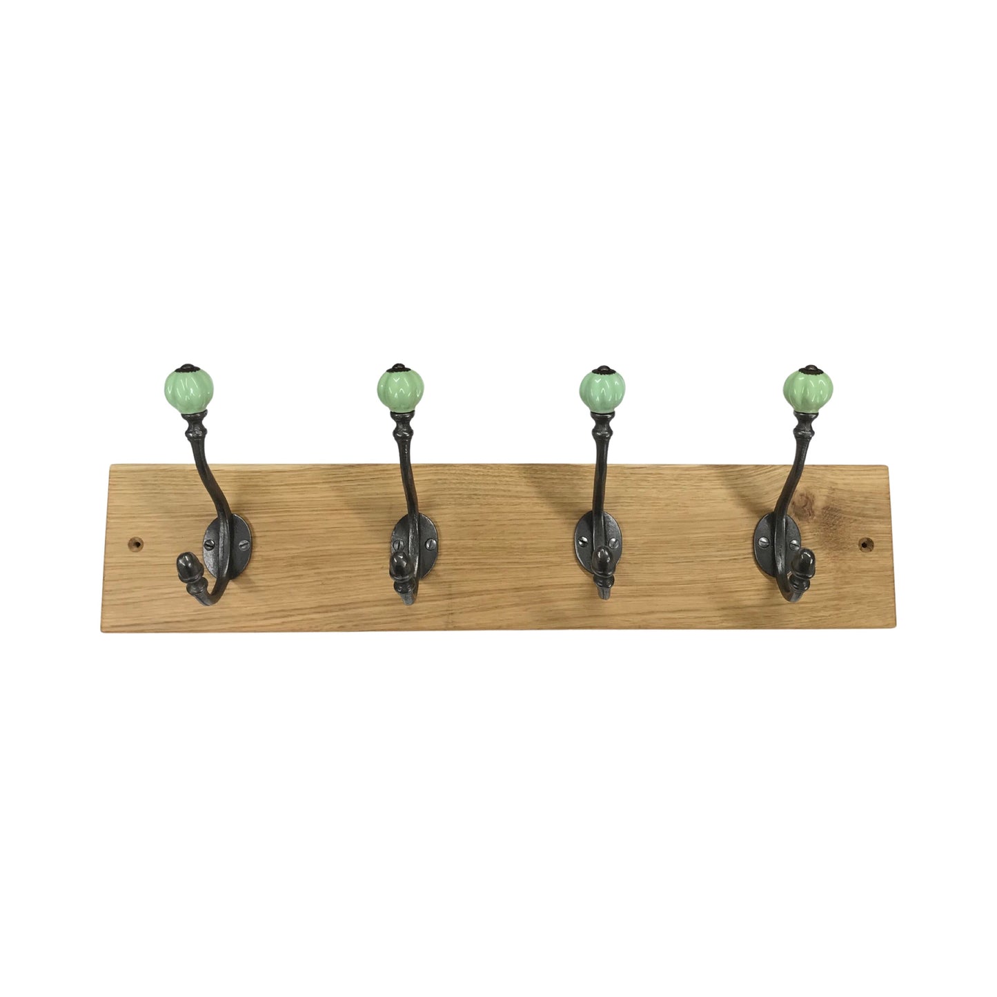 Spring Green - Oak Backed Mounted Coat Rack