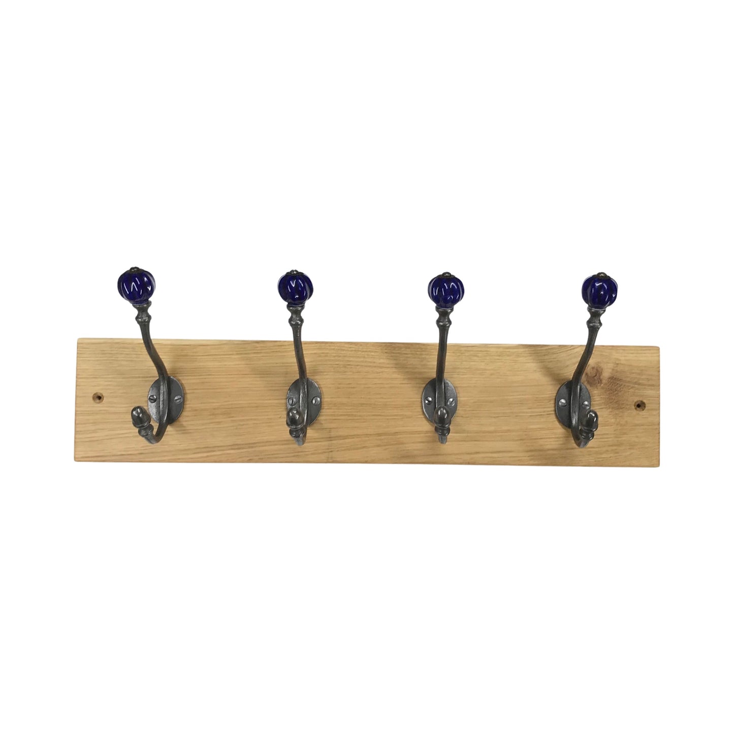 Dark Blue - Oak Backed Mounted Coat Rack
