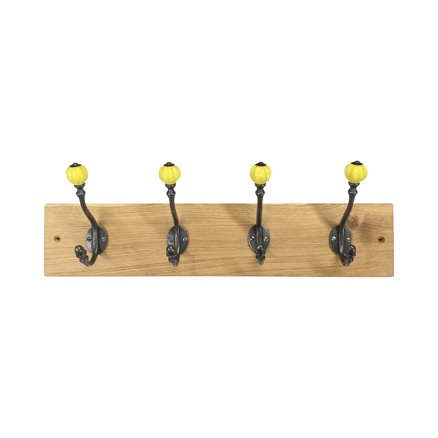 Yellow Acorn - Oak Backed Mounted Coat Rack