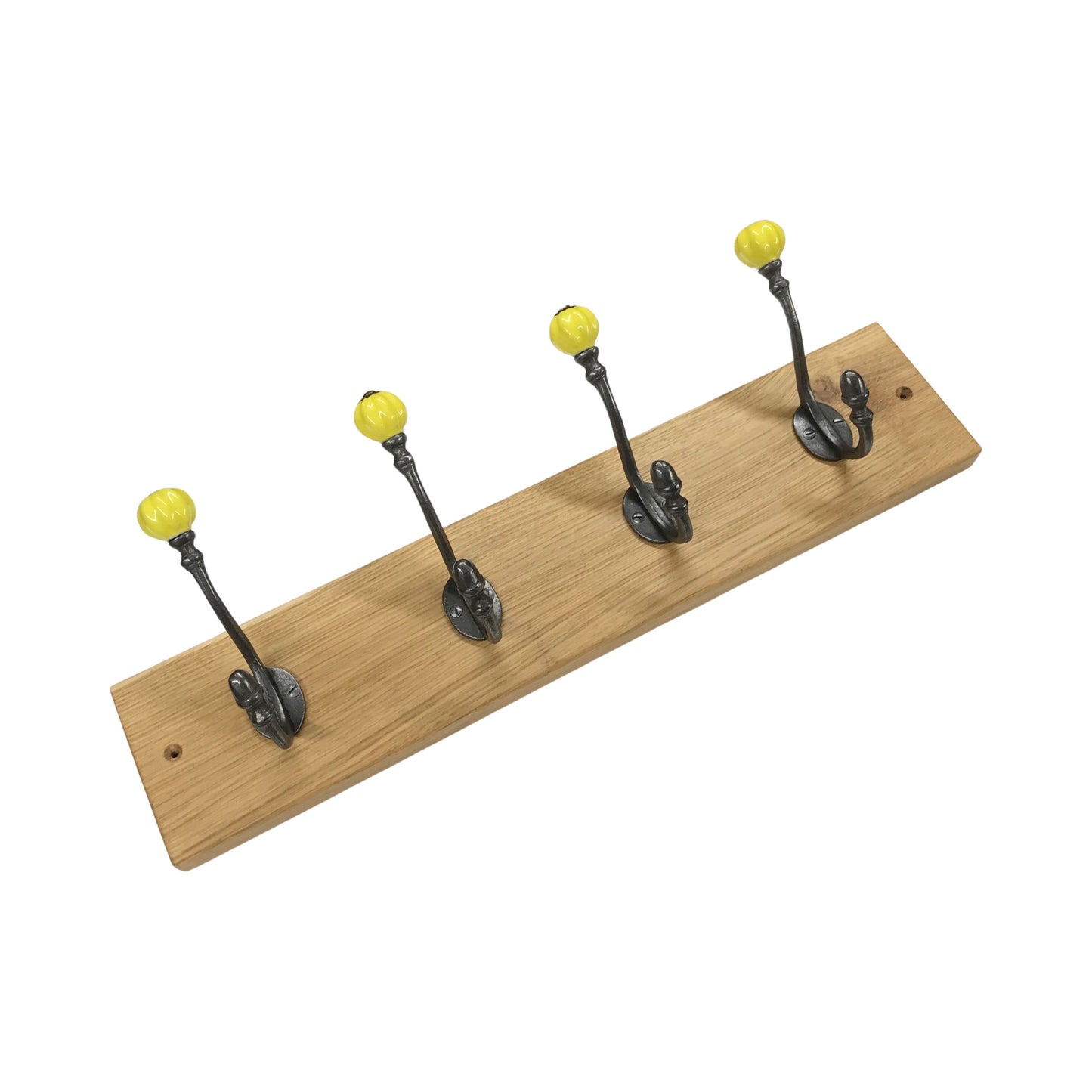 Yellow Acorn - Oak Backed Mounted Coat Rack