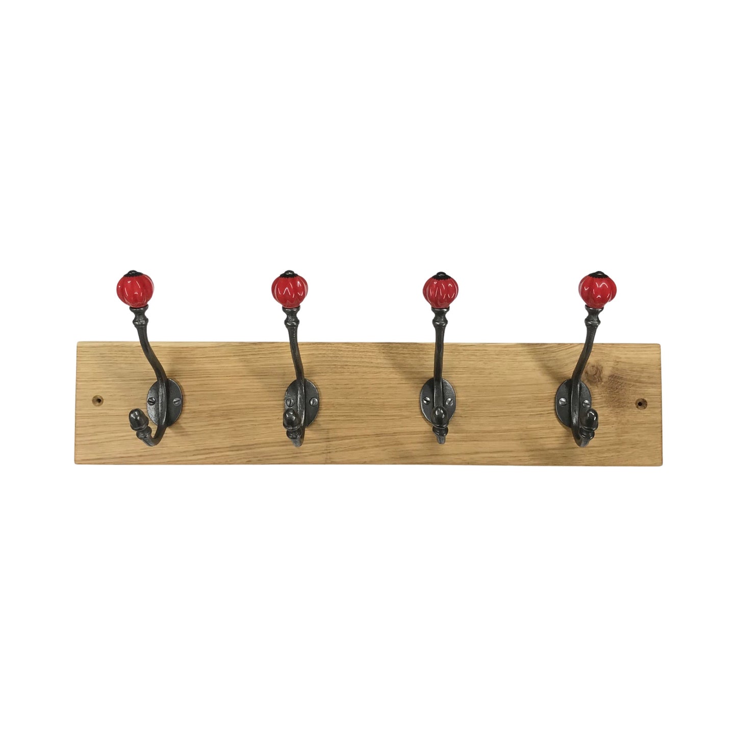 Red Acorn - Oak Backed Mounted Coat Rack
