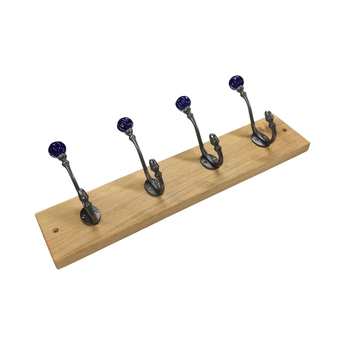 Dark Blue - Oak Backed Mounted Coat Rack
