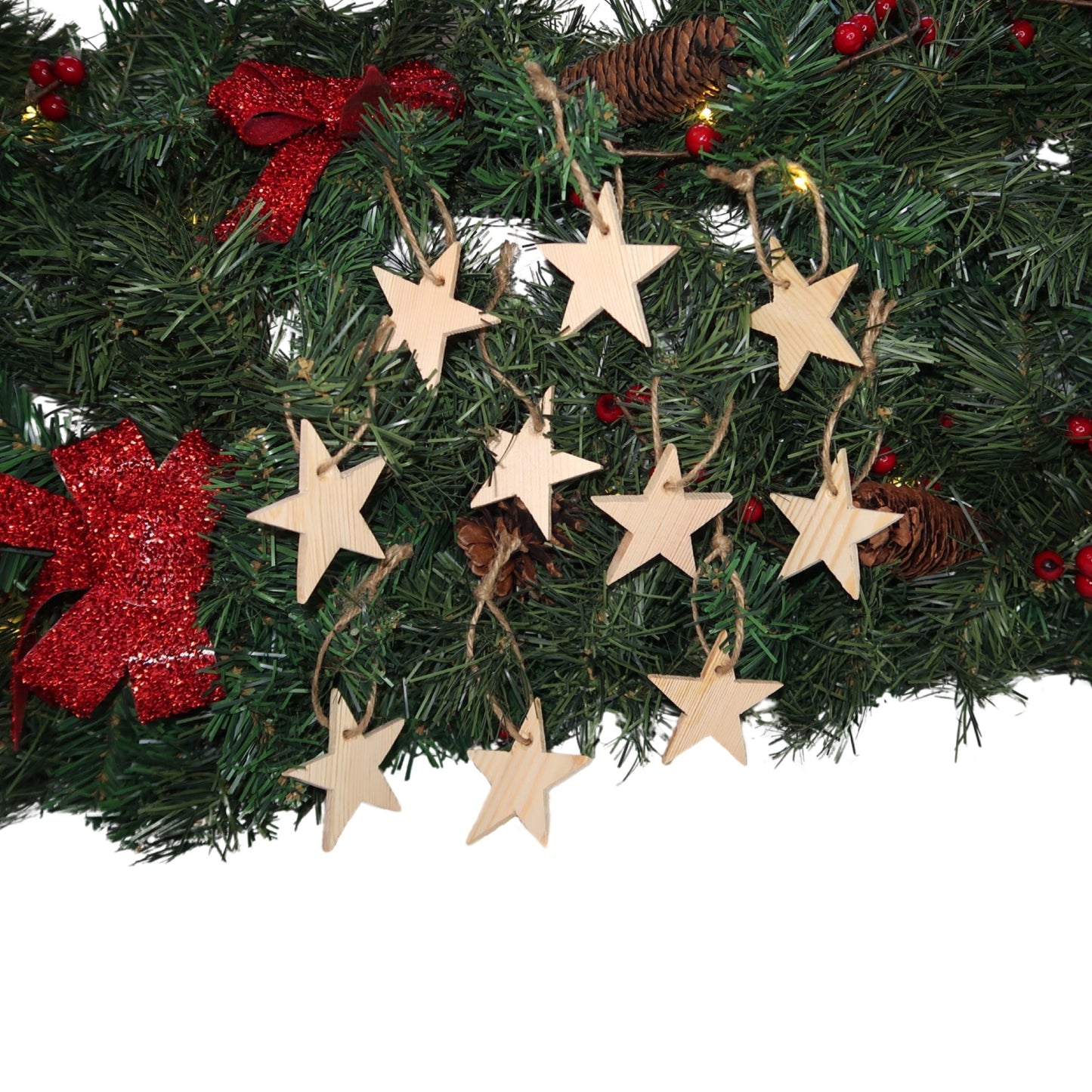 Star Hanging Tree Decorations - Small - Set of 10