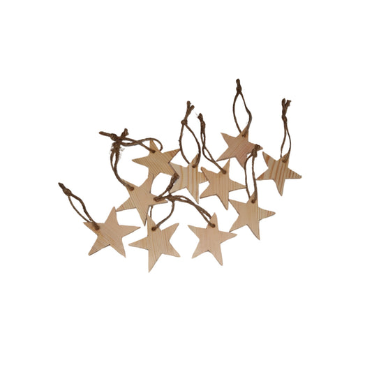 Star Hanging Tree Decorations - Small - Set of 10