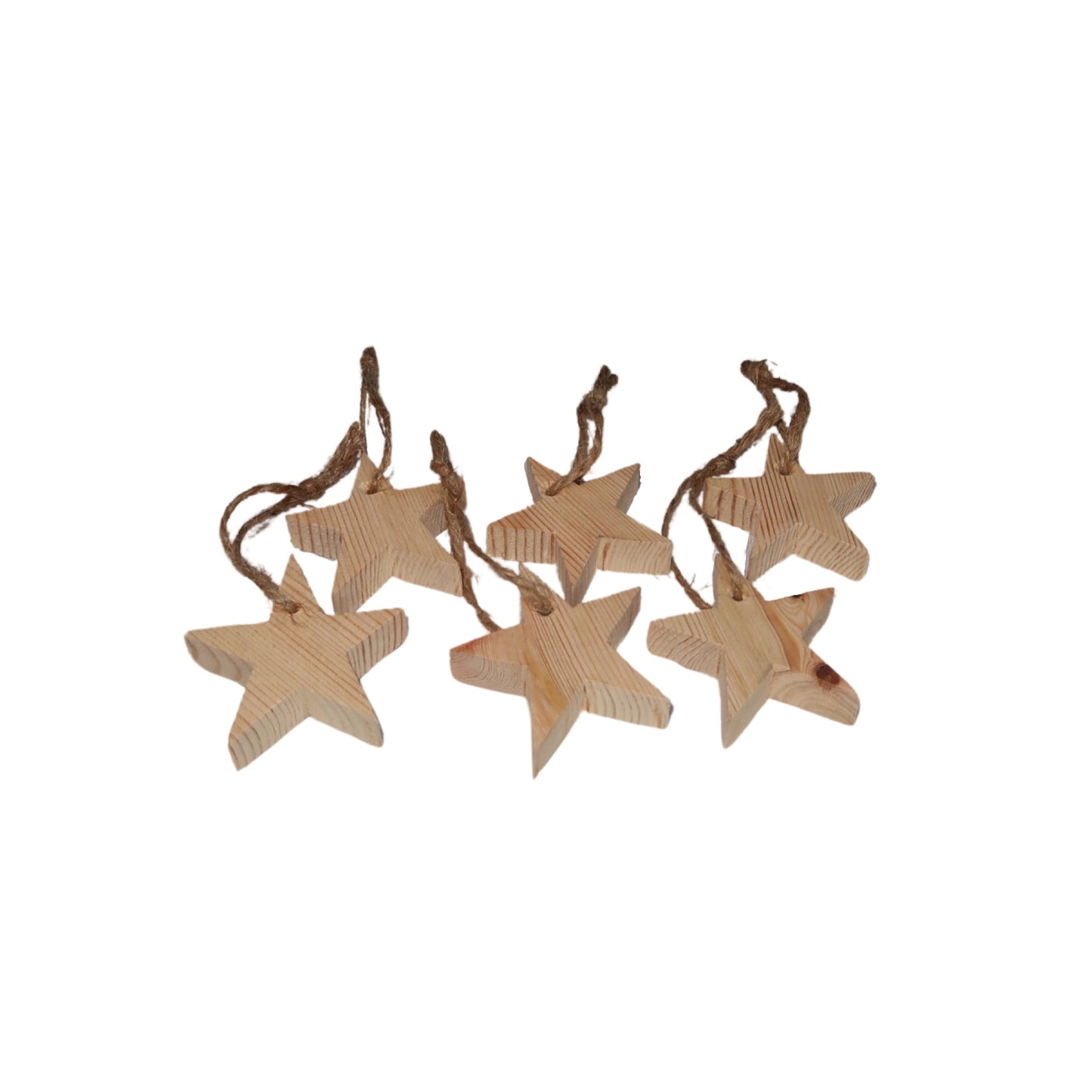 Star Hanging Tree Decorations - Small Chunky - Set of 6