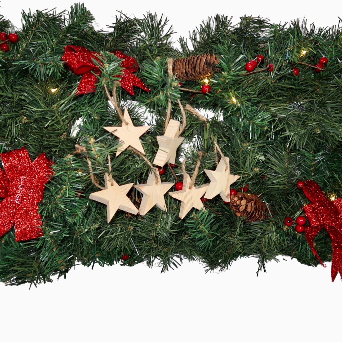 Star Hanging Tree Decorations - Small Chunky - Set of 6
