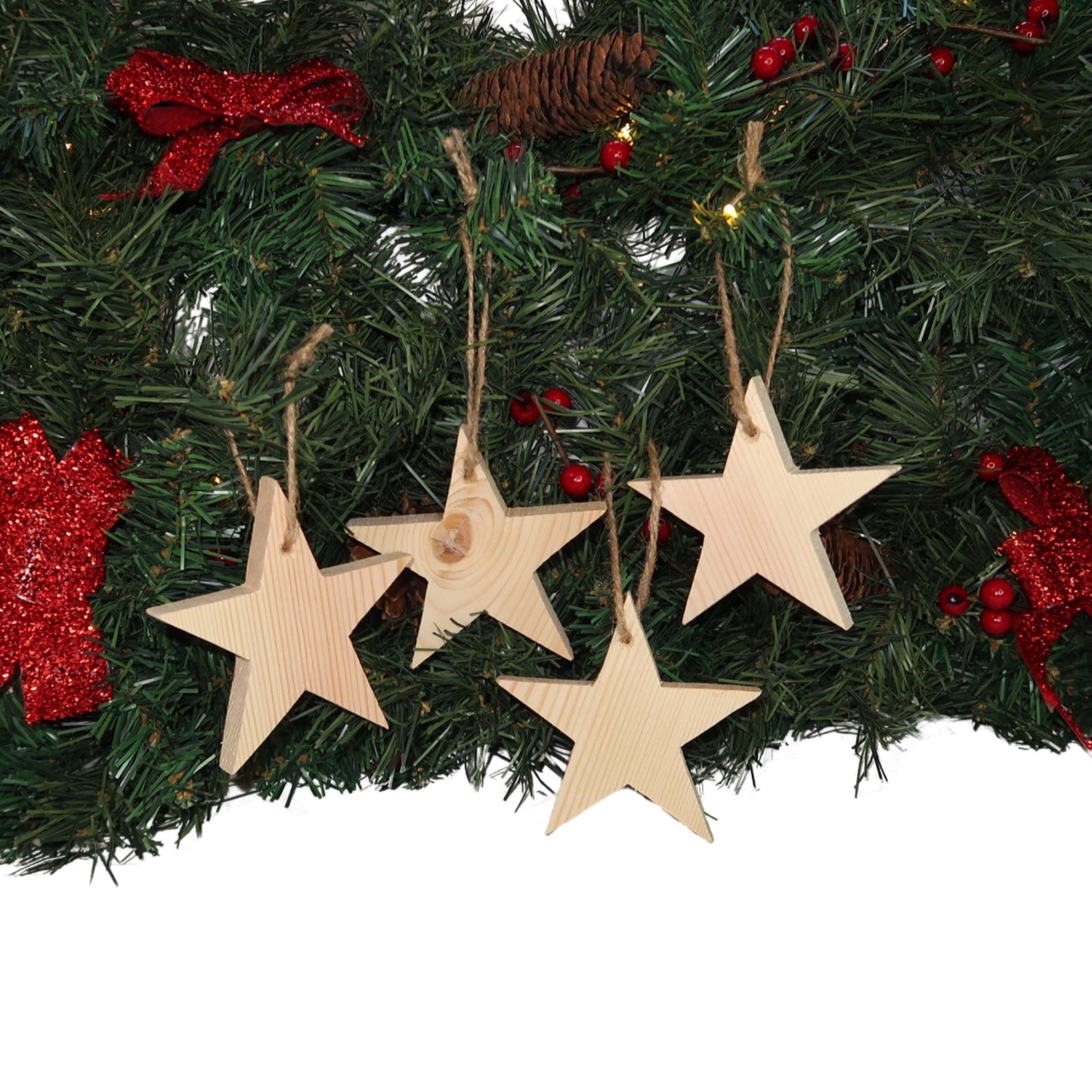 Star Hanging Tree Decorations - Medium - Set of 4