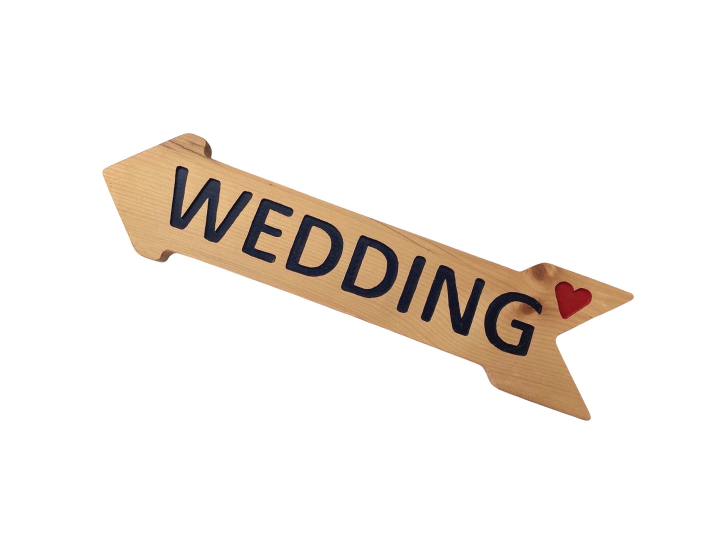 Wedding Hand Carved Arrow Sign