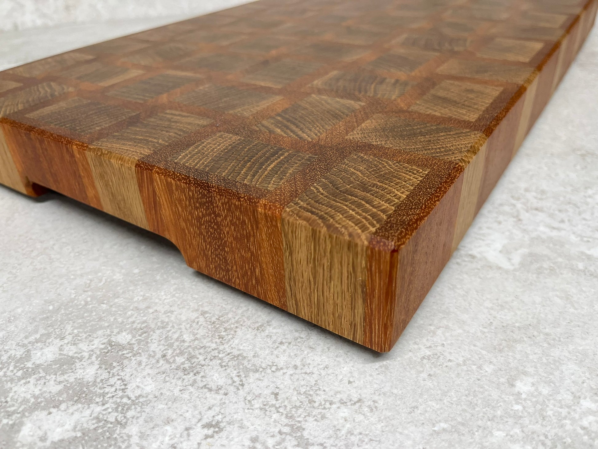 Cast and Wood Handmade Extra Large Wooden Chopping Board, Chunky butchers block style - Made from Oak / Sapele end grain hardwood