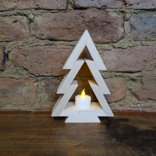 Tea Light Christmas Tree - 20cm (Battery Powered)