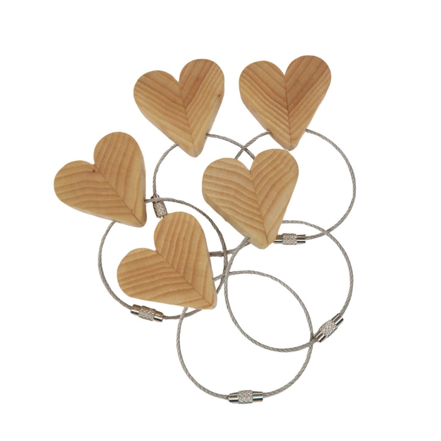 Solid Ash Heart Keyring
