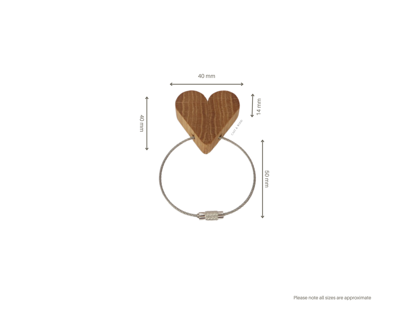 Solid Maple / Sapele Mix Heart Keyring