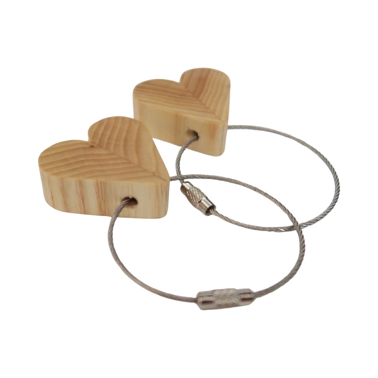 Solid Ash Heart Keyring