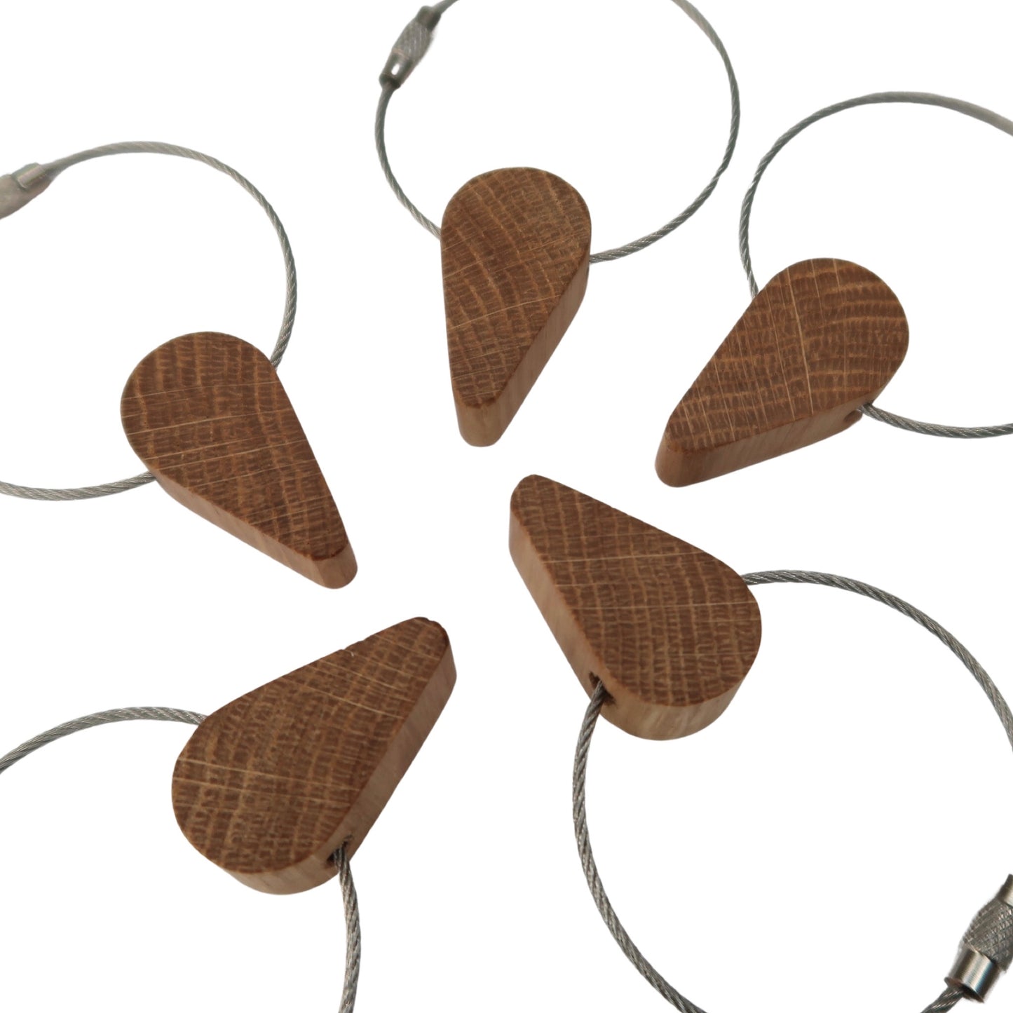 Solid Oak Half a Heart Keyring