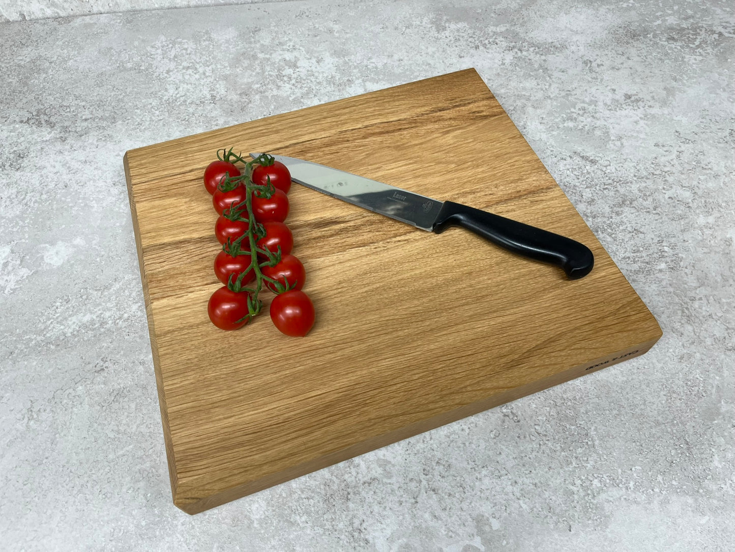 Chunky Solid Oak Chopping Board with Hand Carved Tree of Life