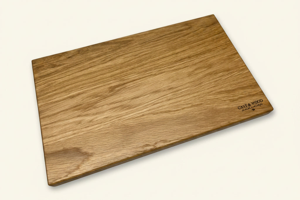 Wooden chopping board with a smooth surface and natural grain pattern from the Piccadilly Chopping Board set.