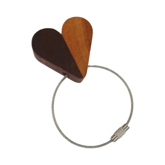 Solid Purple Heart / Padauk Mix Heart Keyring
