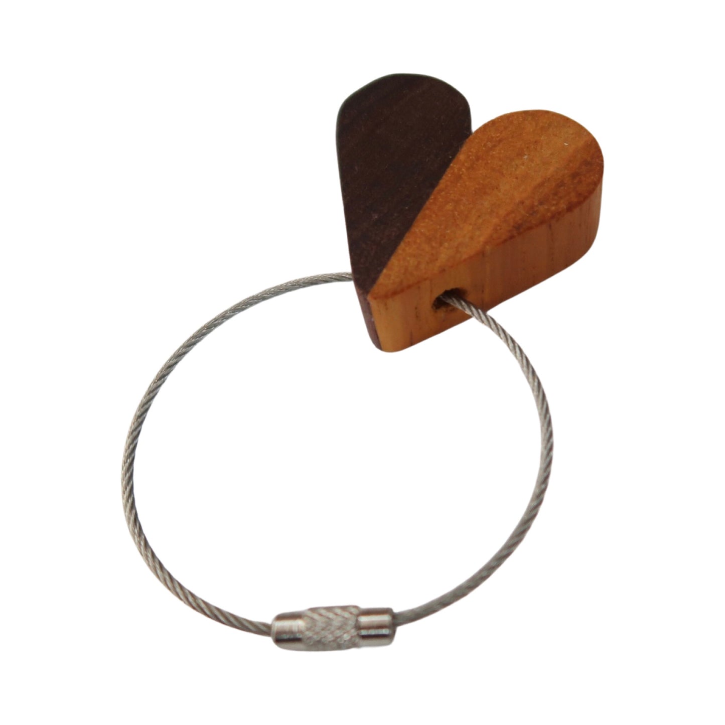 Solid Purple Heart / Padauk Mix Heart Keyring