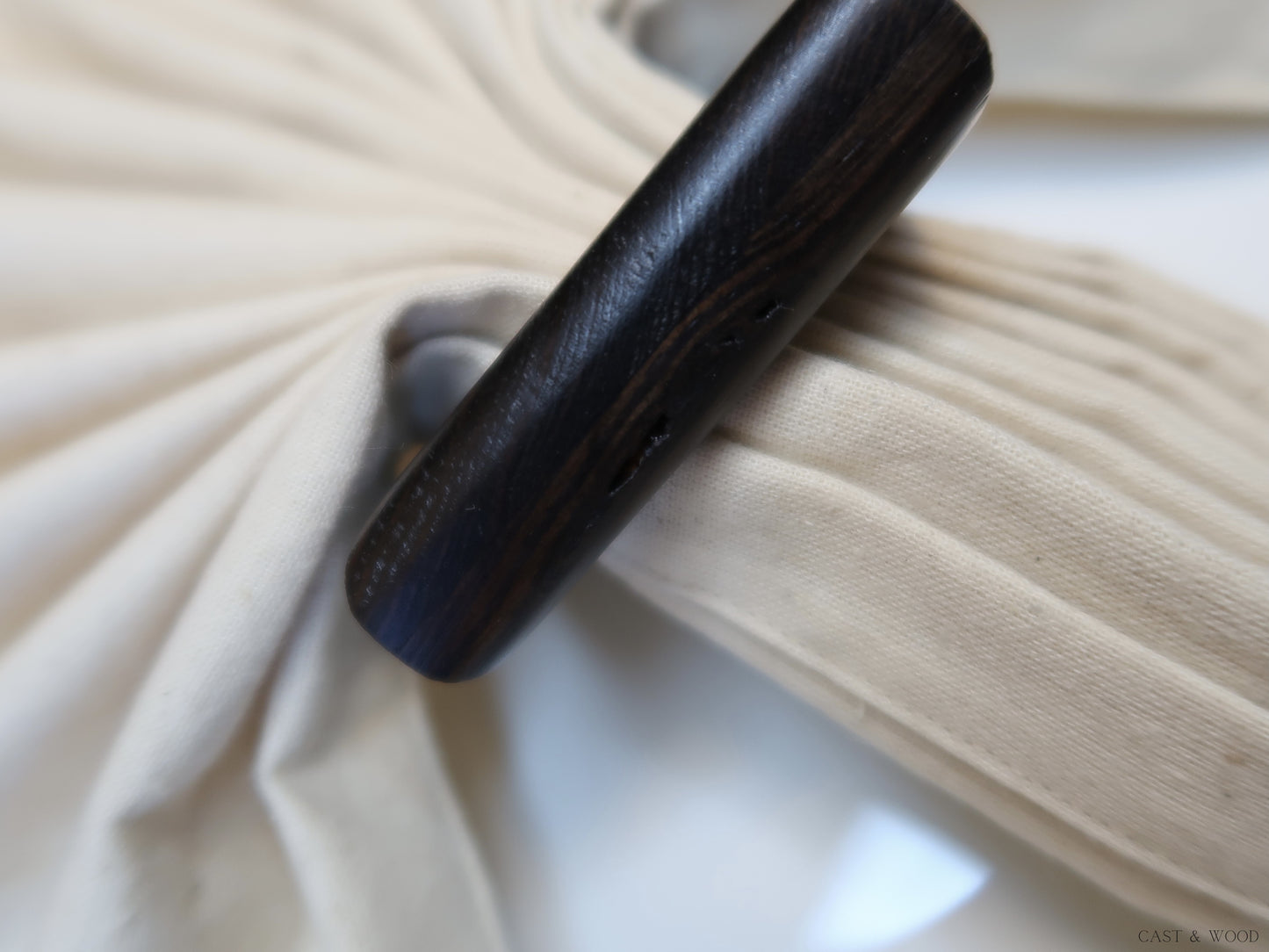 Napkin Rings - Black Brown Cast & Wood