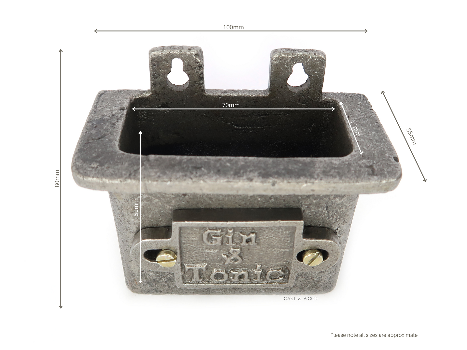 Gin & Tonic Bottle Cap Catcher Cast & Wood