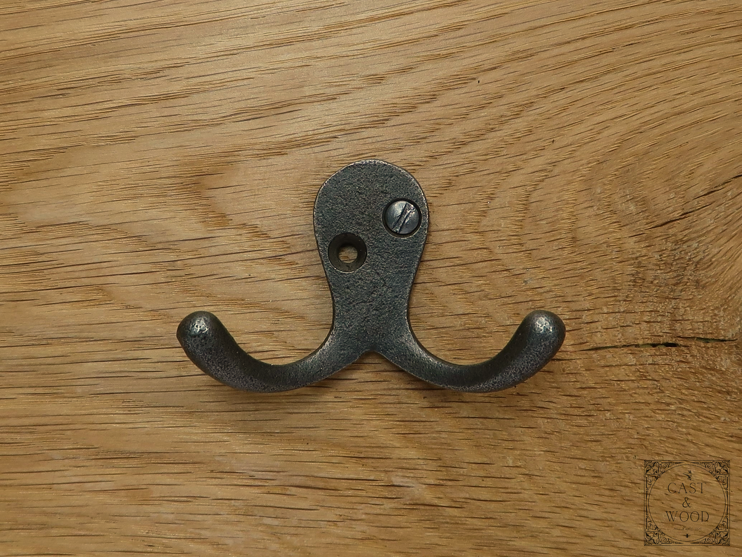 Double Robe Coat Hook Cast & Wood