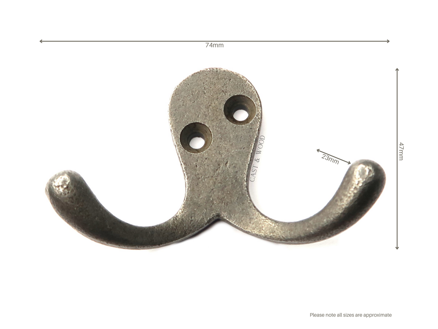 Double Robe Coat Hook Cast & Wood