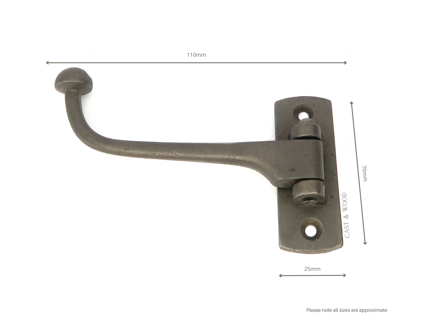 Swivel Wardrobe Coat Hook Cast & Wood