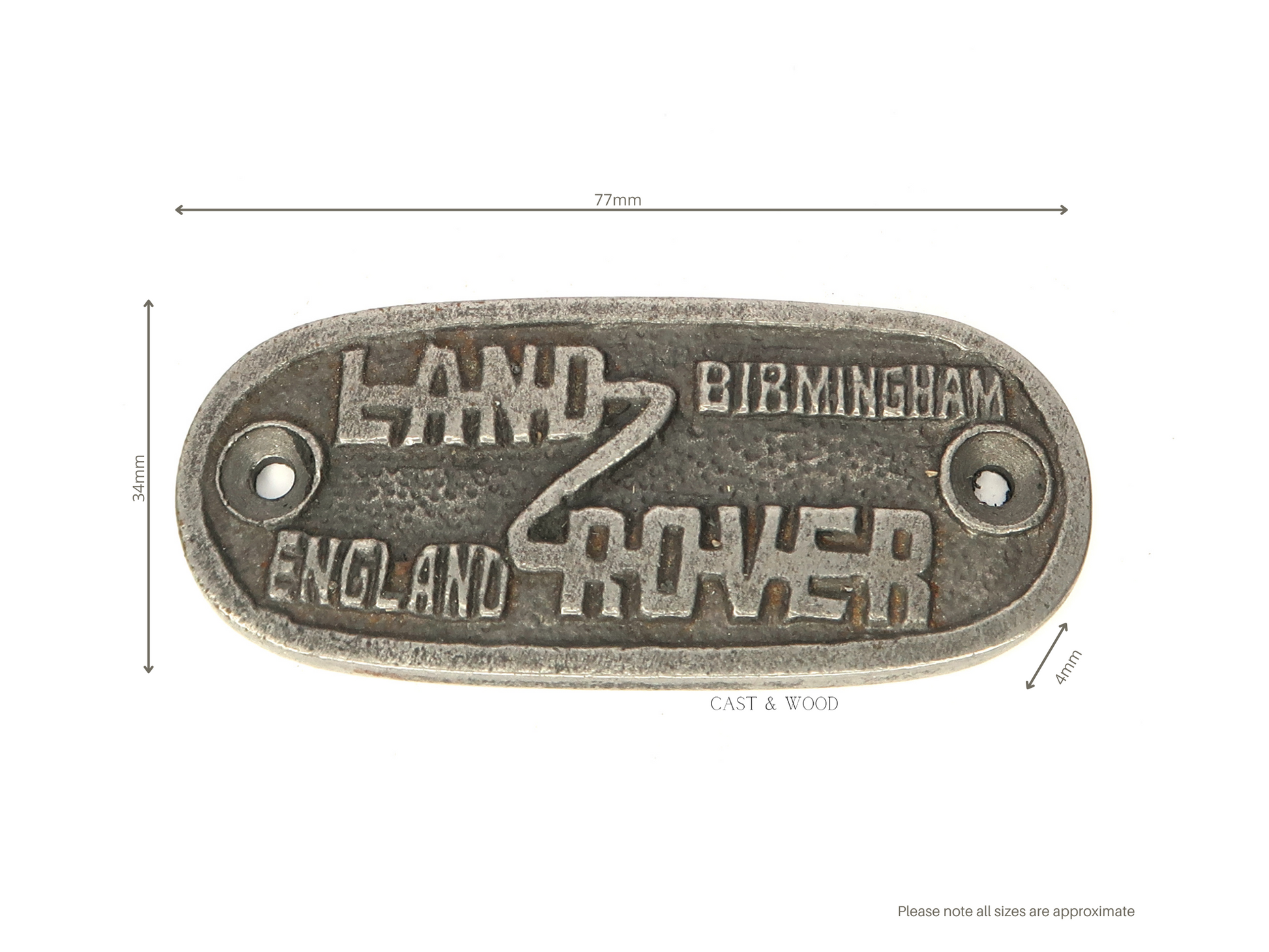 Land Rover Wall Plaque Sign Cast & Wood