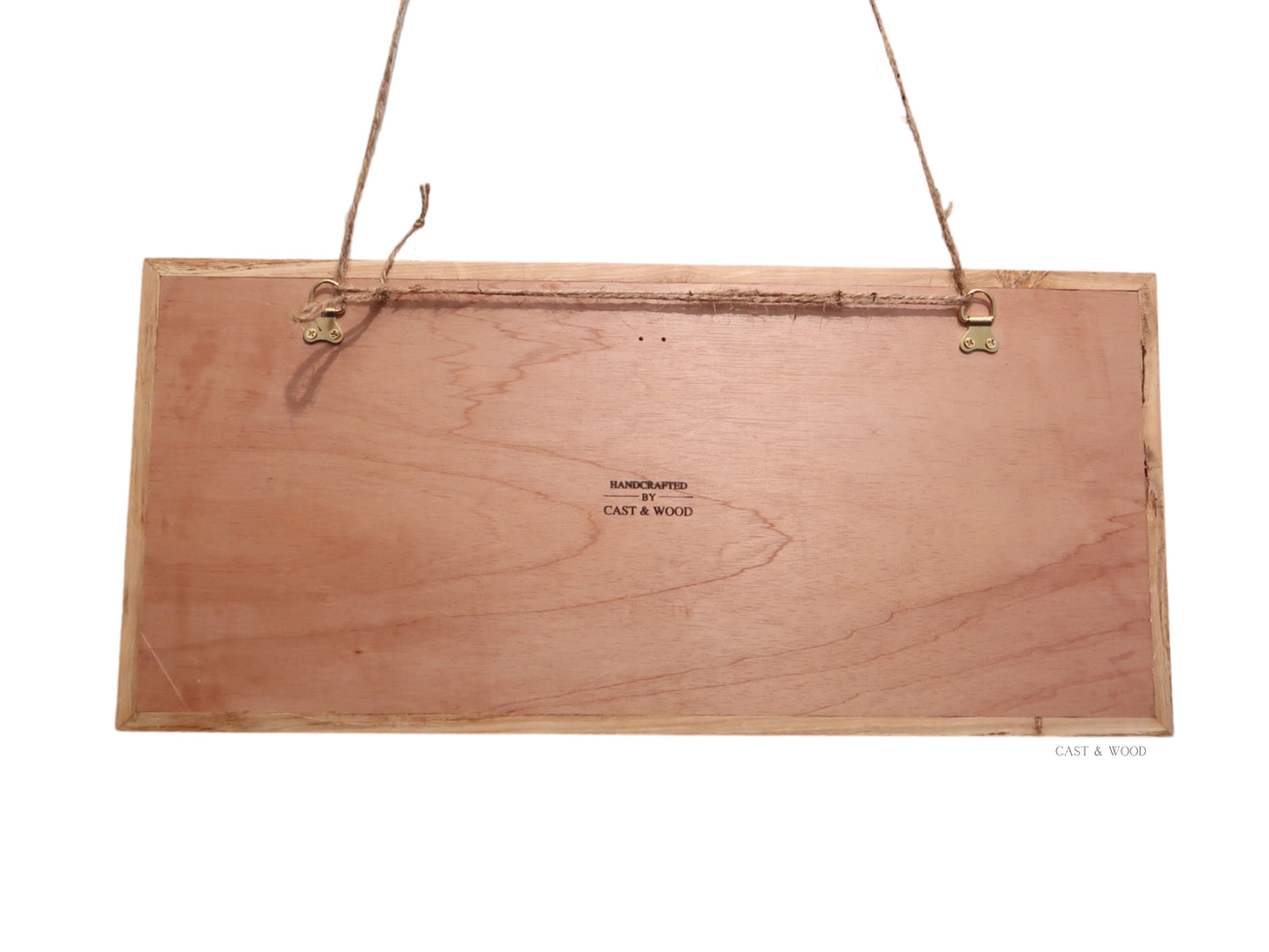 Handmade Large Hardwood Wall Art - 59.5cm x 27cm