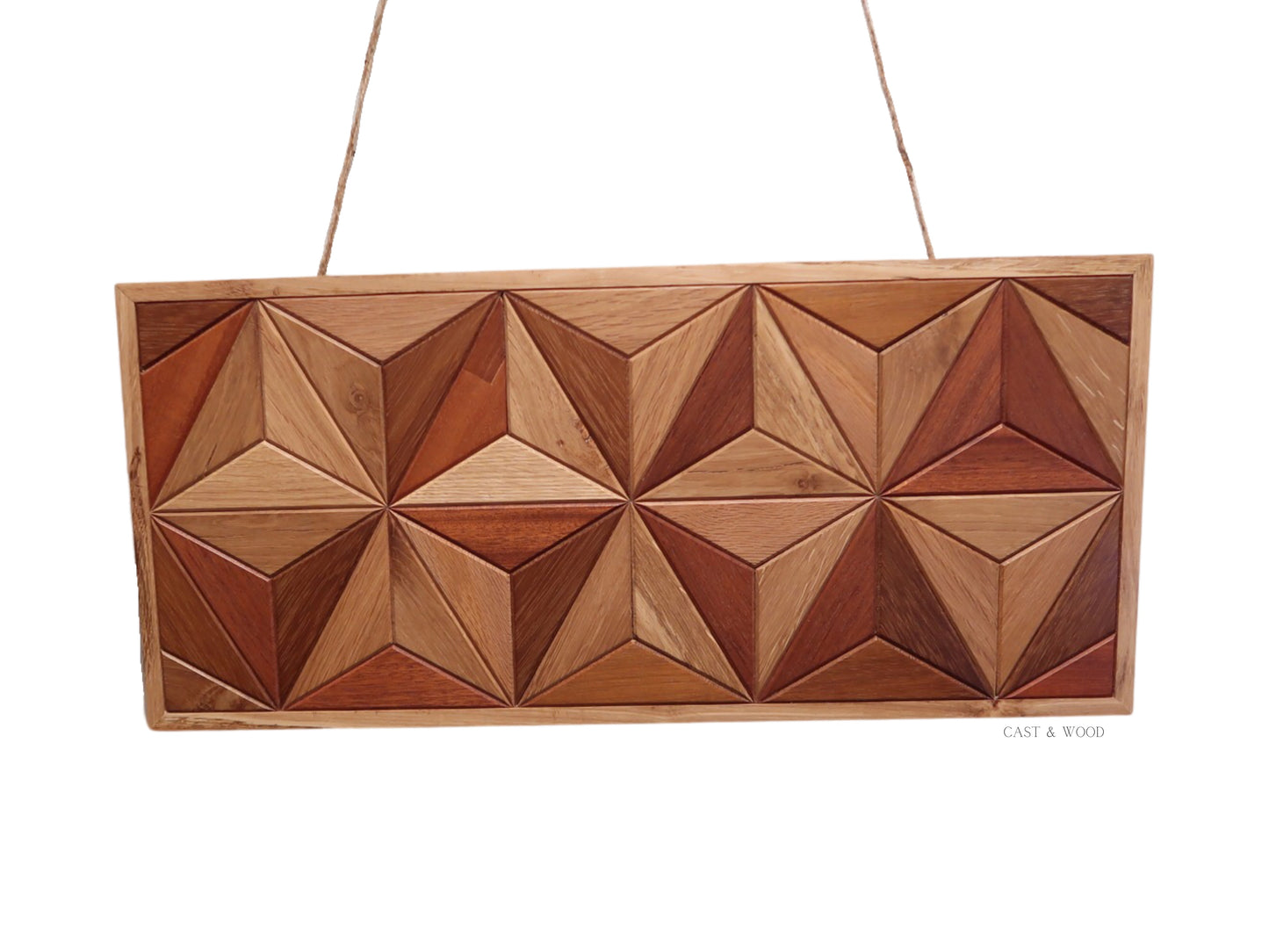 Handmade Large Hardwood Wall Art - 59.5cm x 27cm