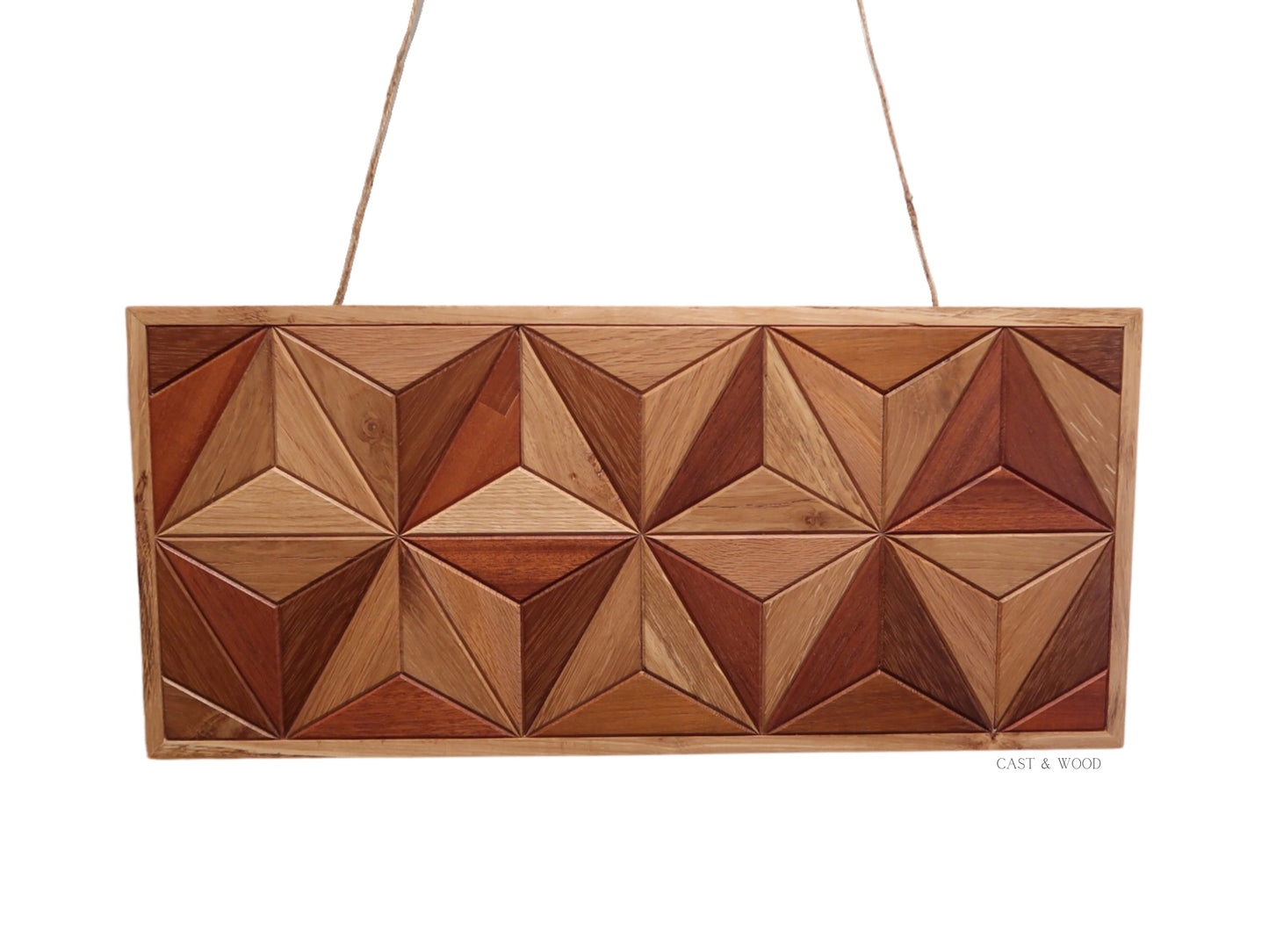 Handmade Large Hardwood Wall Art - 59.5cm x 27cm