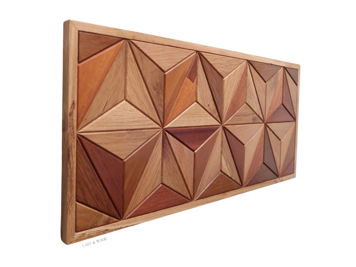 Handmade Large Hardwood Wall Art - 59.5cm x 27cm