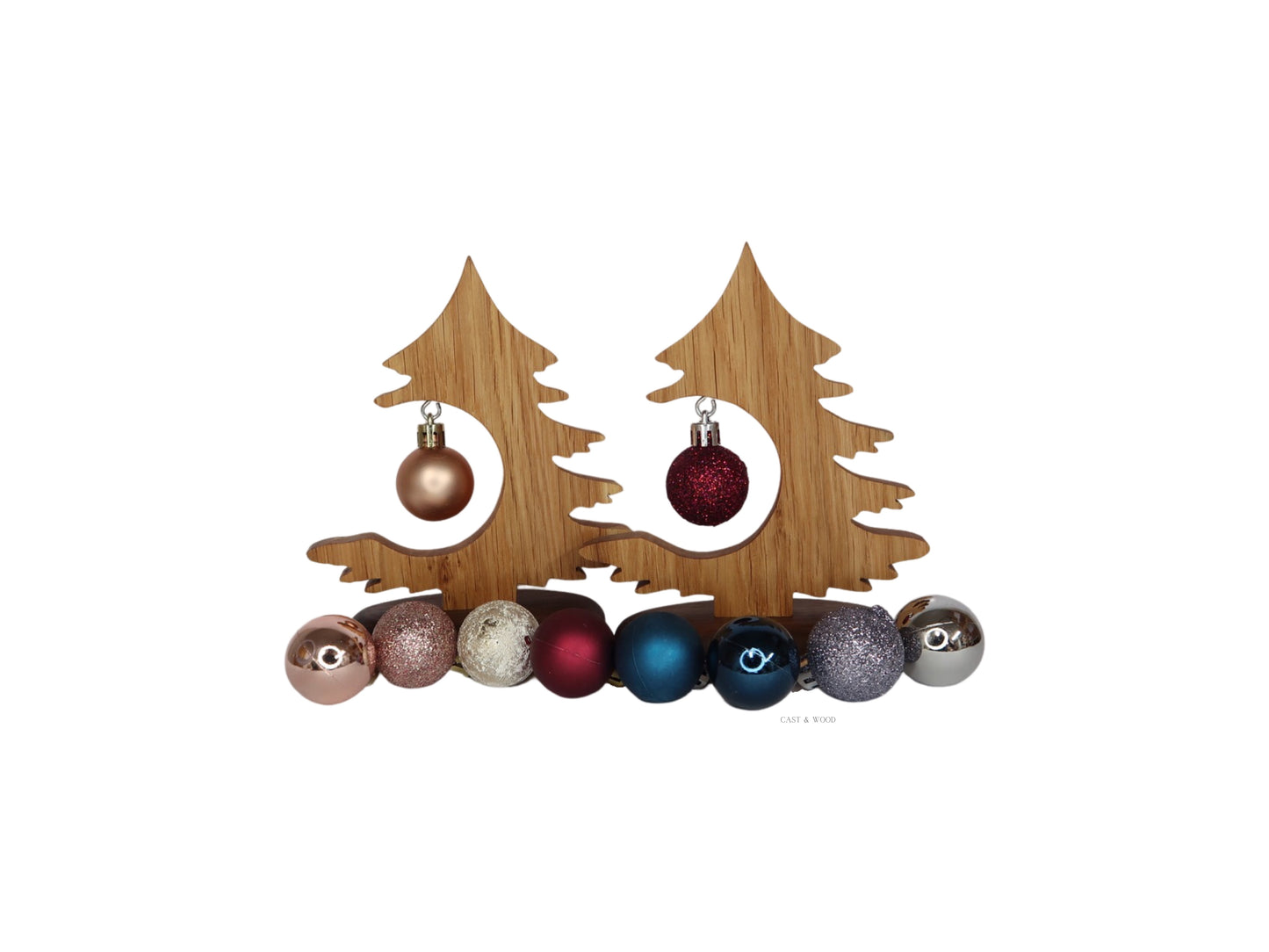 Solid Oak and Walnut Desktop Christmas Tree