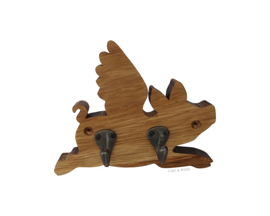 Flying Pig Mounted Coat Hook