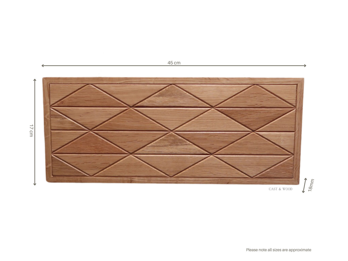 Handmade Oak Wall Art - 45cm x 17cm