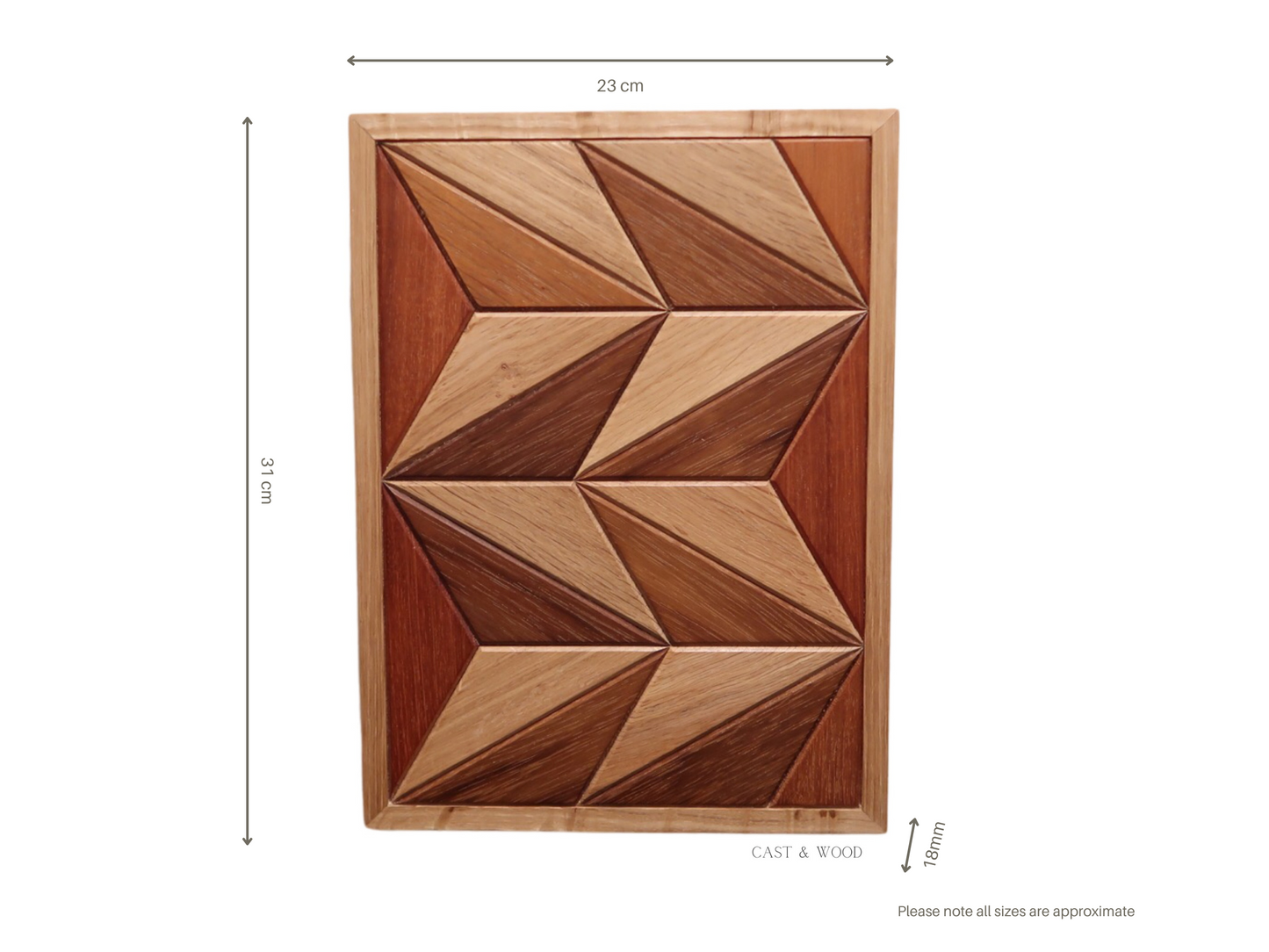 Handmade Hardwood Wall Art - 23cm x 31cm