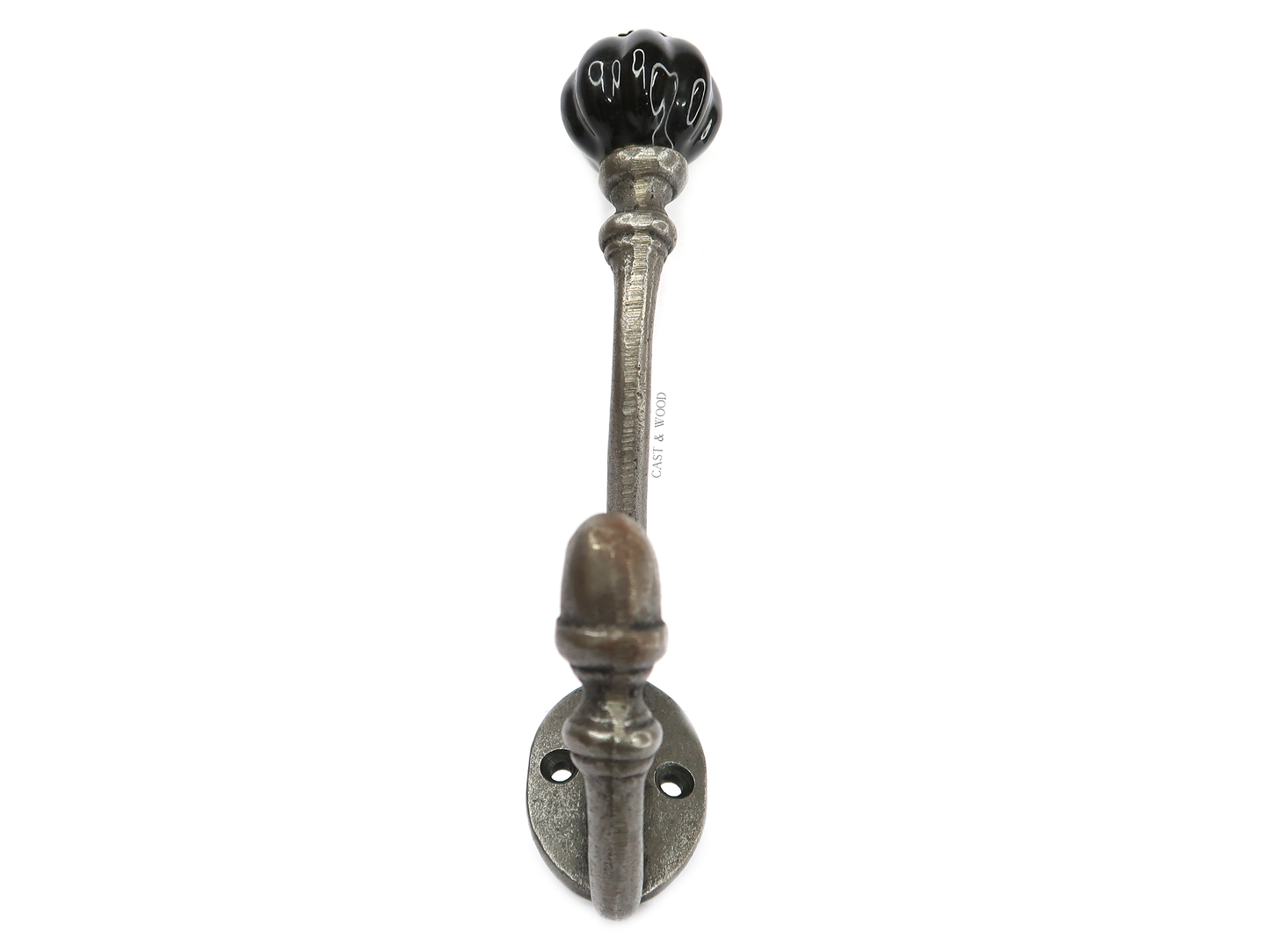 Black Acorn Double Coat Hook Cast & Wood