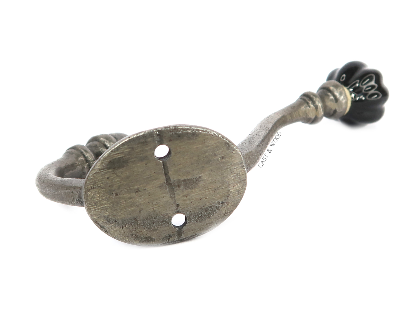 Black Acorn Double Coat Hook Cast & Wood