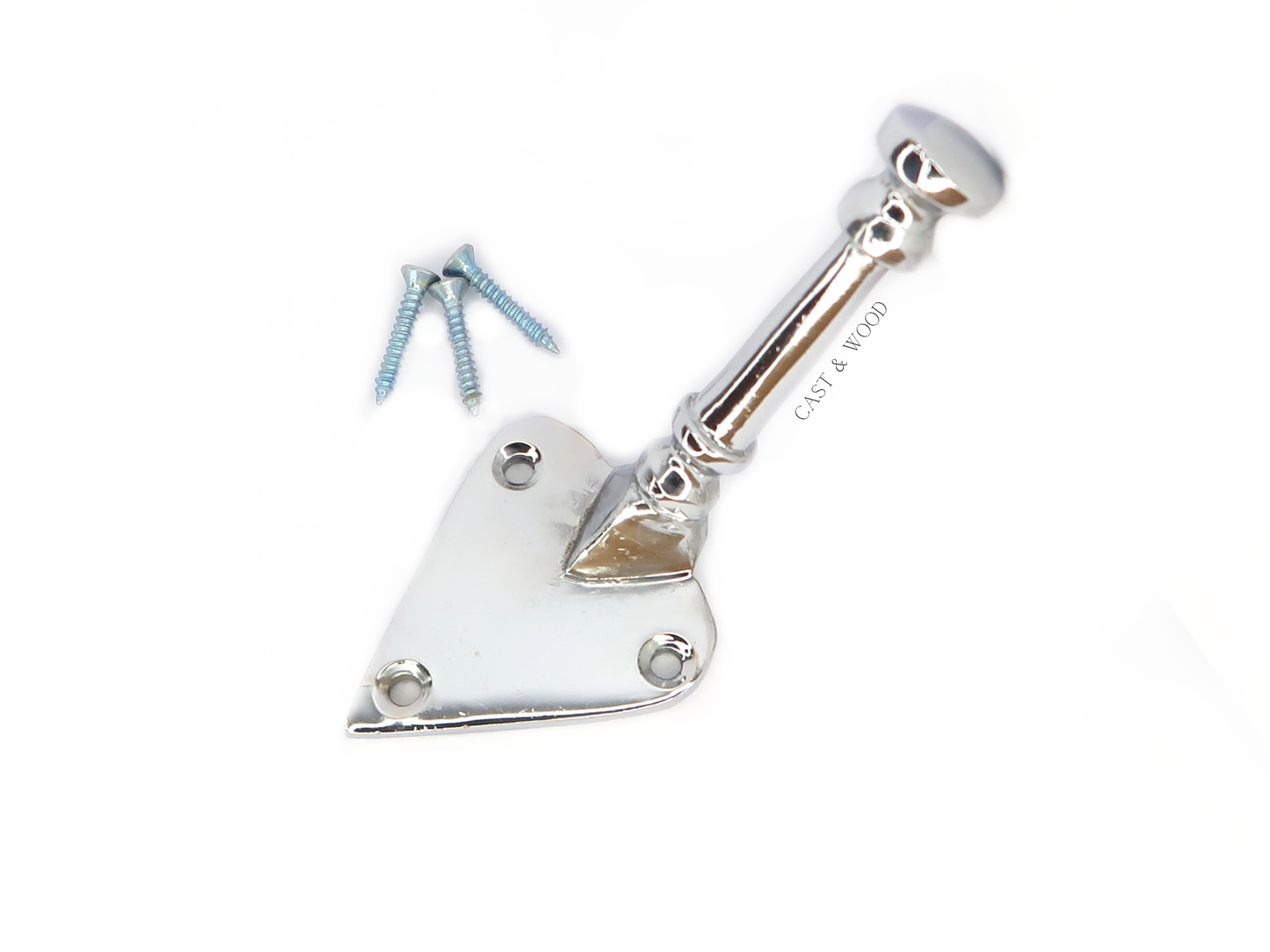 Chrome Single Coat Hook Cast & Wood