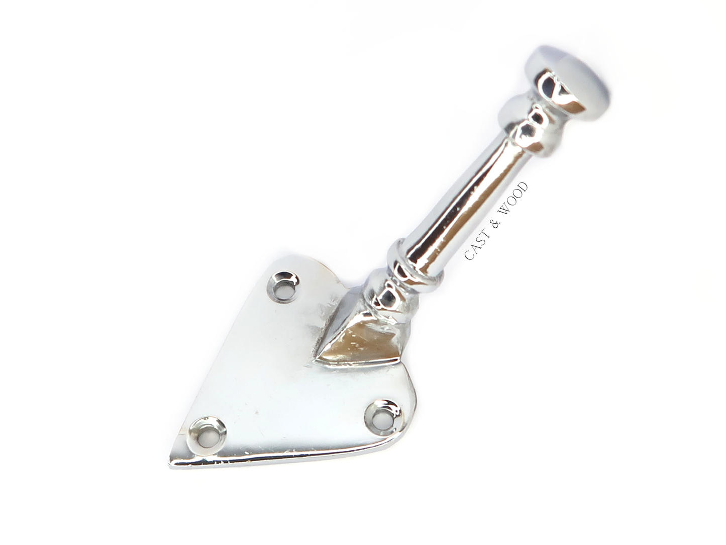 Chrome Single Coat Hook Cast & Wood