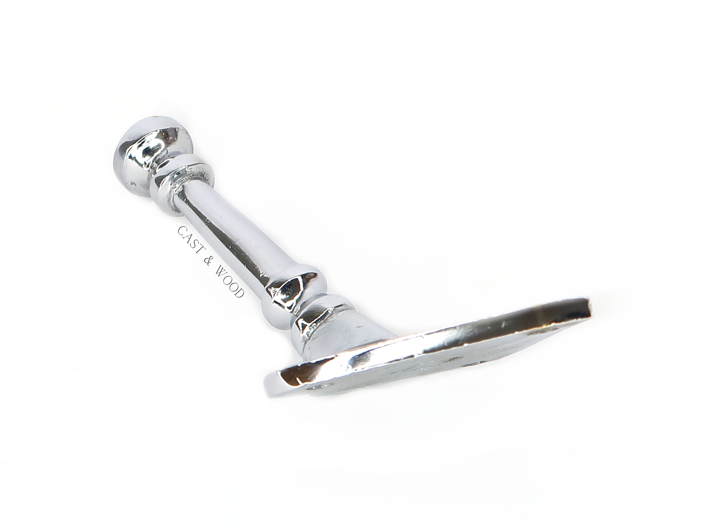 Chrome Single Coat Hook Cast & Wood