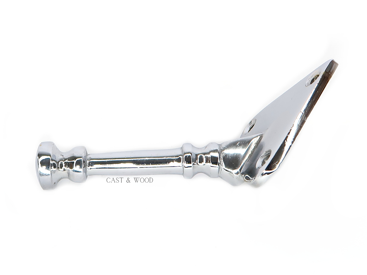 Chrome Single Coat Hook Cast & Wood