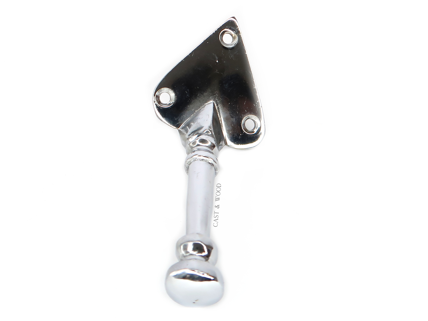 Chrome Single Coat Hook Cast & Wood