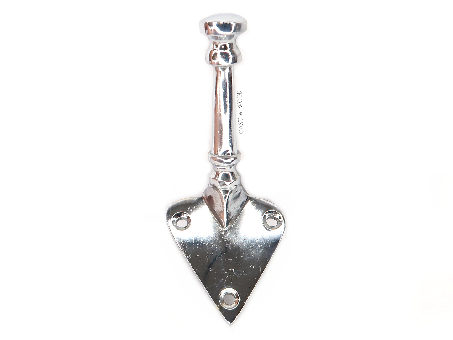 Chrome Single Coat Hook Cast & Wood