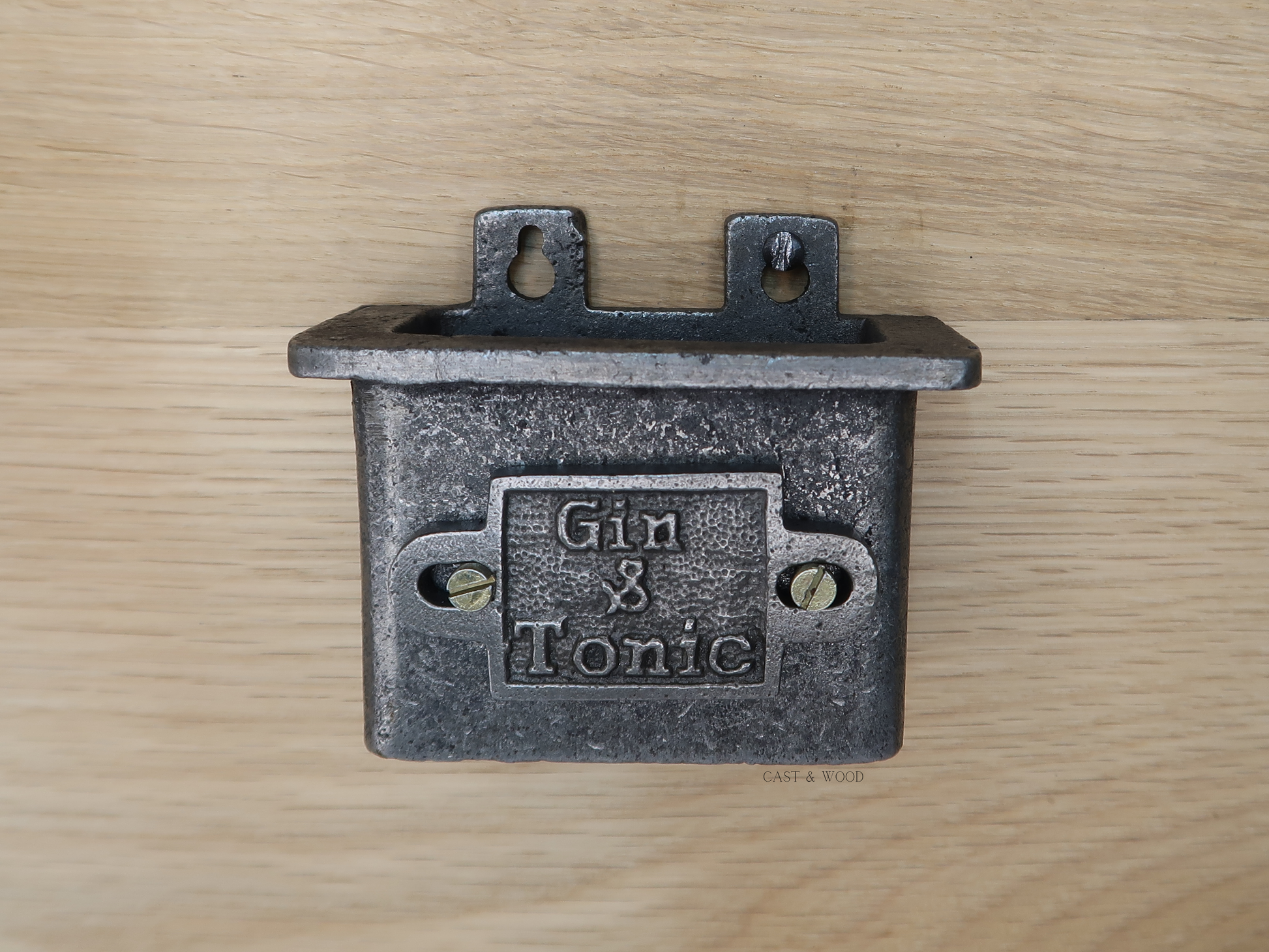 Gin & Tonic Bottle Cap Catcher Cast & Wood