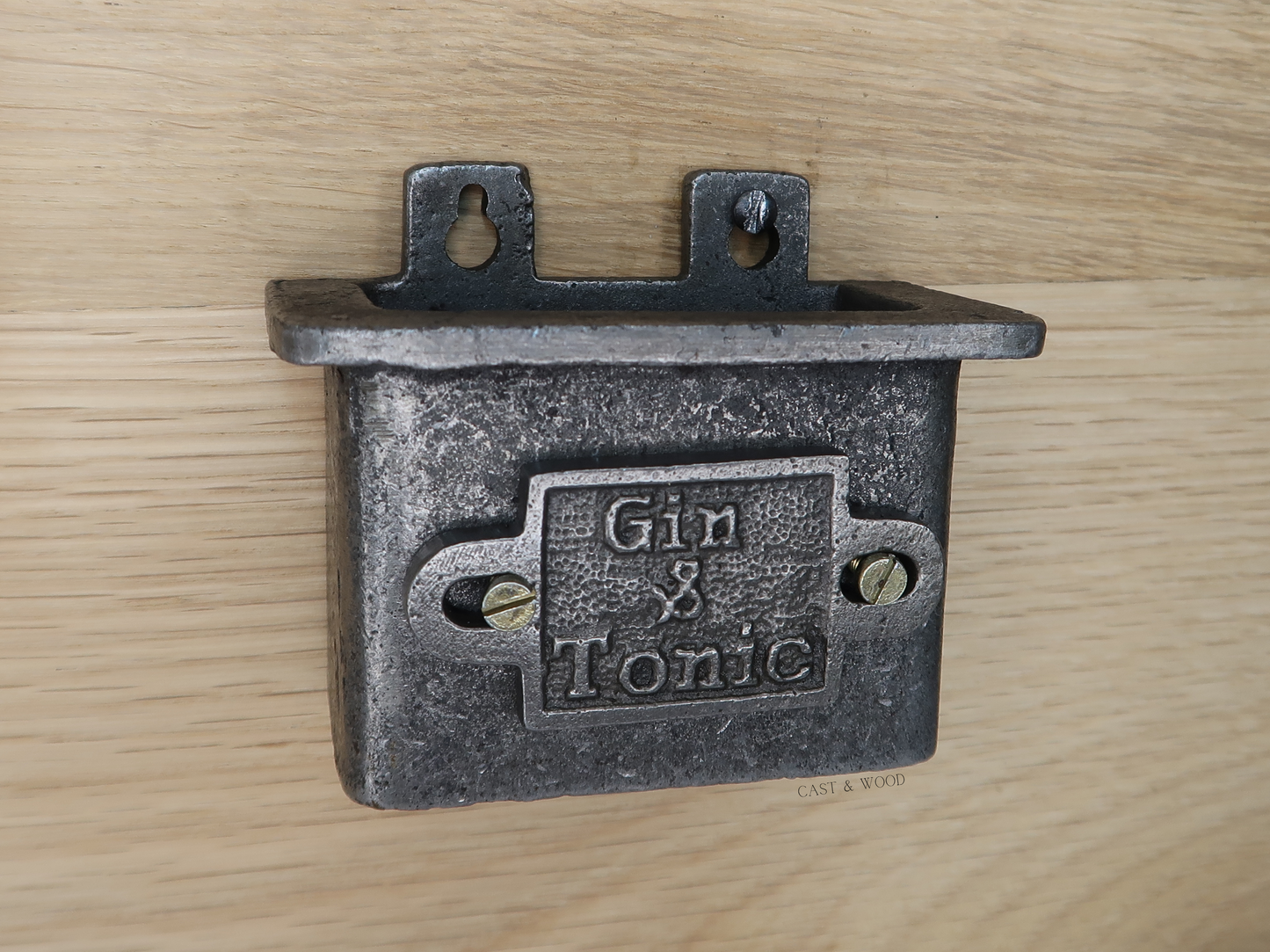 Gin & Tonic Bottle Cap Catcher Cast & Wood