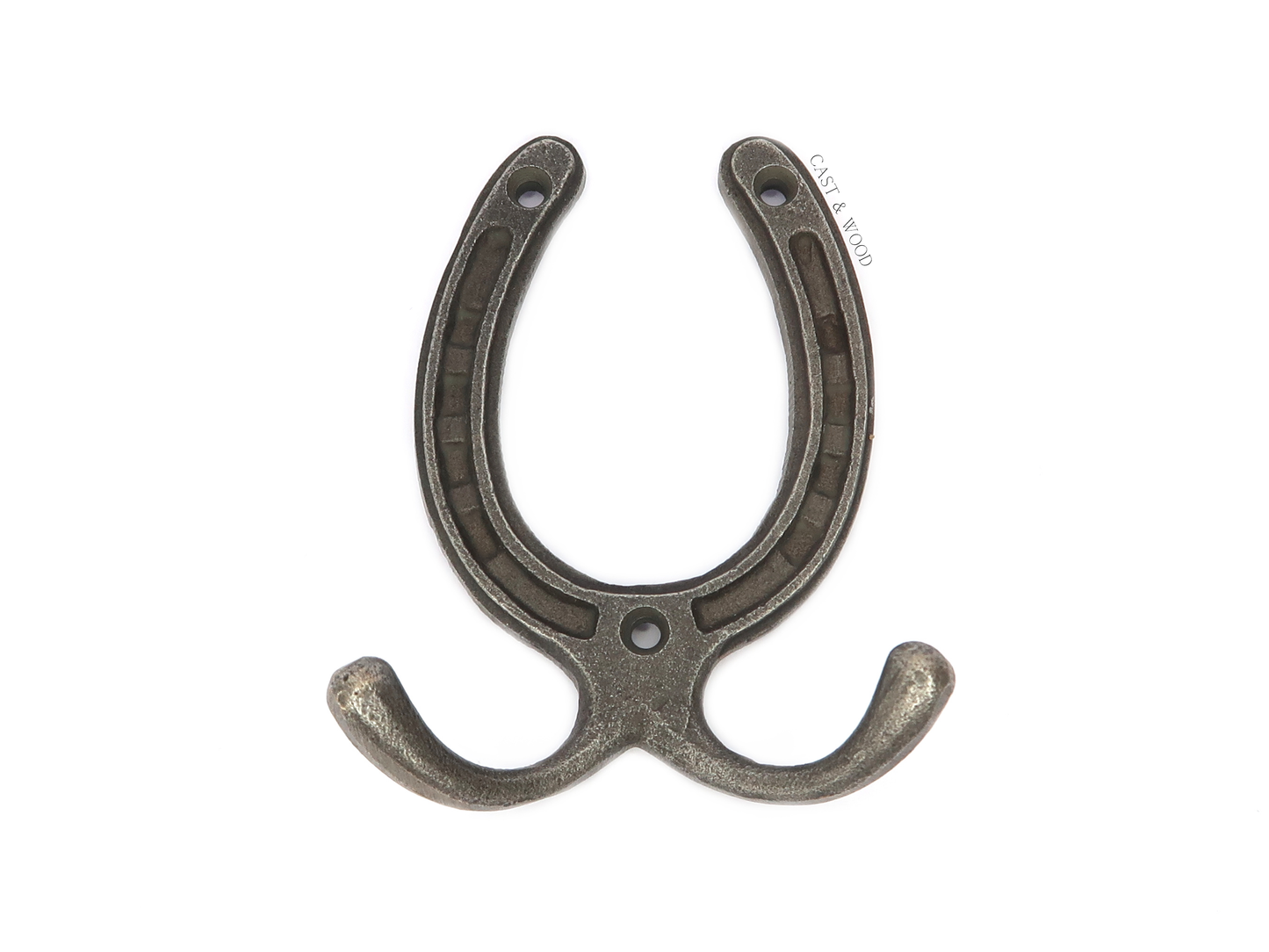 Horseshoe Double Robe Coat Hook Cast & Wood